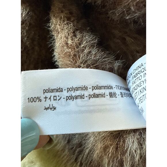 Zara Faux Fur Animal Print Jacquard Knit Cardigan Women’s Size S - Picture 11 of 12